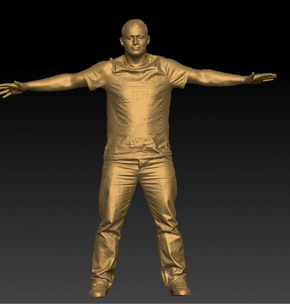 Whole Body Man White Casual Average Whole body 3D scan