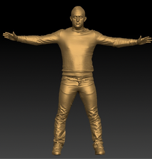Whole Body Man White Casual Average Whole body 3D scan