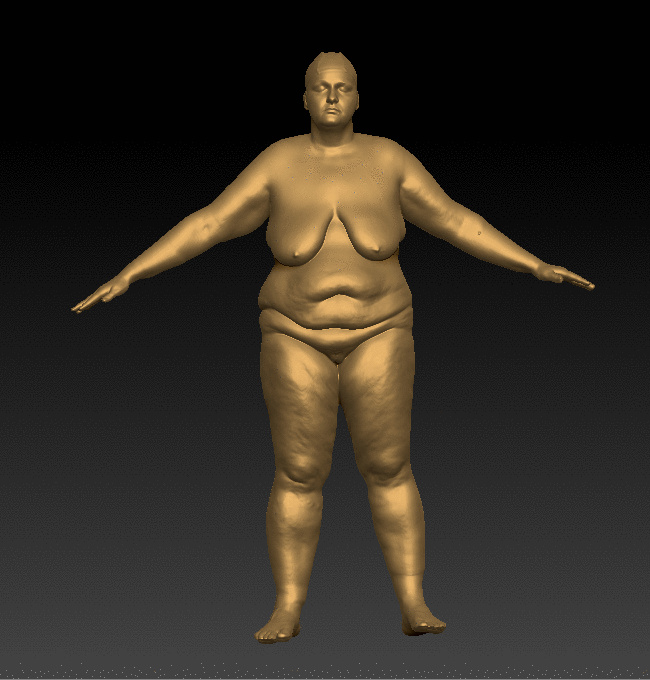 Whole Body Woman White Nude Overweight Whole body 3D scan